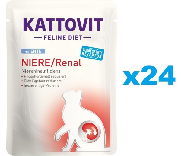 KATTOVIT Feline Diet Niere/Renal kaczka 24 x 85 g