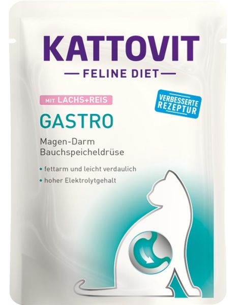 KATTOVIT Feline Diet Gastro Łosoś z ryżem 24x85 g