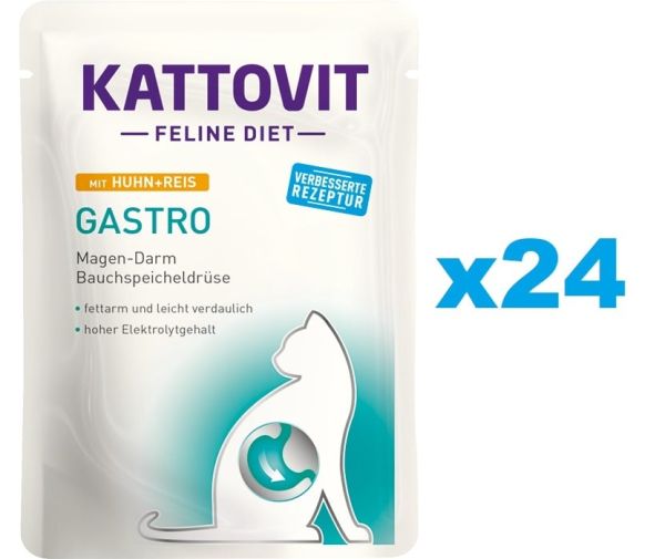 KATTOVIT Feline Diet Gastro Kurczak z ryżem 24 x 85 g