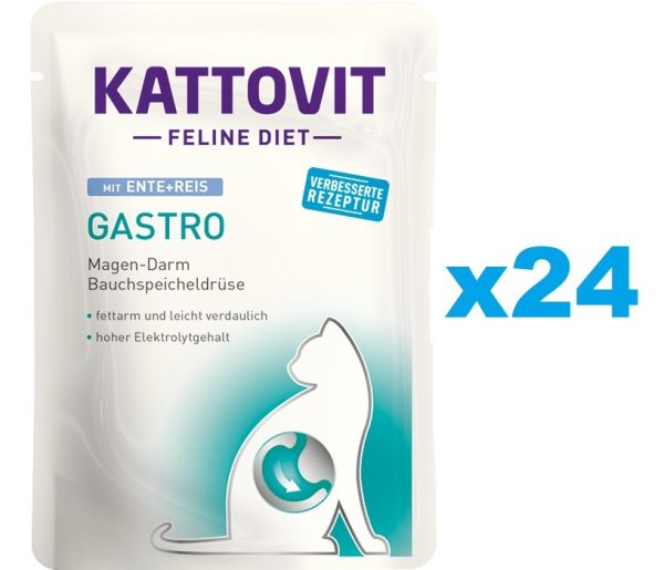 KATTOVIT Feline Diet Gastro Kaczka z ryżem 24 x 85 g
