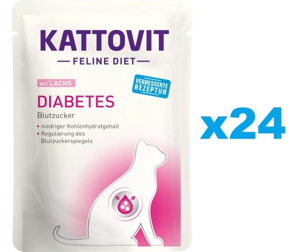 KATTOVIT Feline Diet Diabetes Łosoś 24 x 85 g