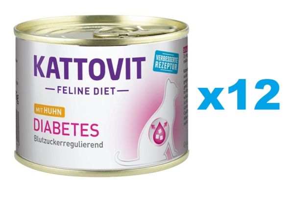 KATTOVIT Feline Diet Diabetes Kurczak 12 x 185 g