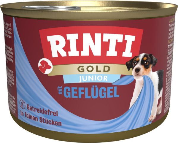 RINTI Gold Junior Poultry Mini Drób dla szczeniąt ras małych 185 g