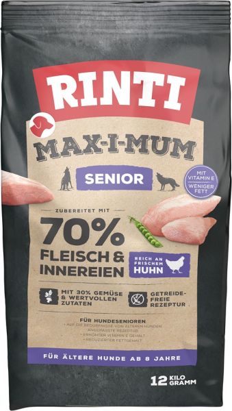 RINTI MAX-I-MUM Senior Chicken z kurczakiem dla starszych psów 12 kg