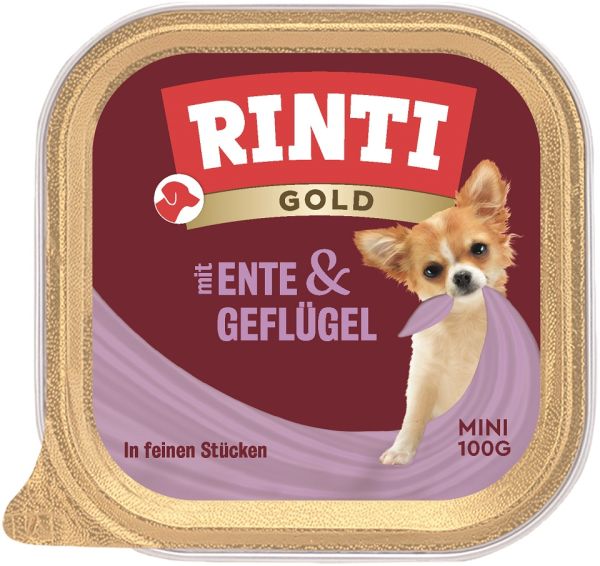 RINTI Gold Duck&amp;Poultry Mini tacka kaczka i drób 100 g