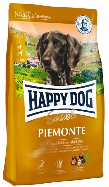HAPPY DOG Supreme piemonte - kaczka, kasztan, ryby 10 kg