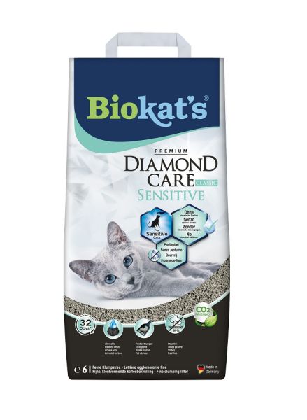 BIOKAT'S Diamond Care Sensitive Classic 6 l delikatny żwirek bentonitowy