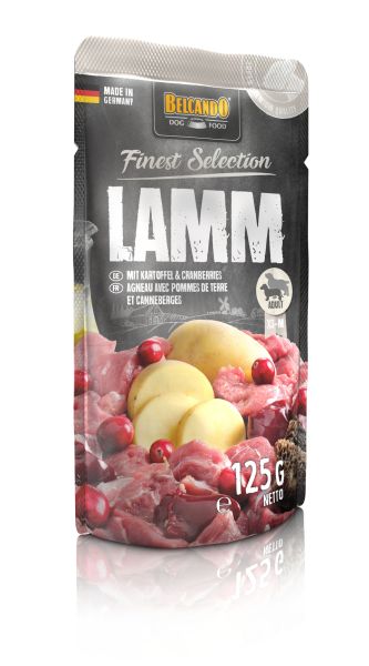 BELCANDO Finest Selection Jagnięcina, ziemniaki i żurawina 125 g mokra karma dla psa