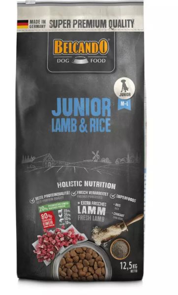 BELCANDO Junior Lamb & Rice M-L 12.5 kg jagnięcina i ryż - sucha karma dla psów od 4 miesiąca życia, rasy średnie i duże