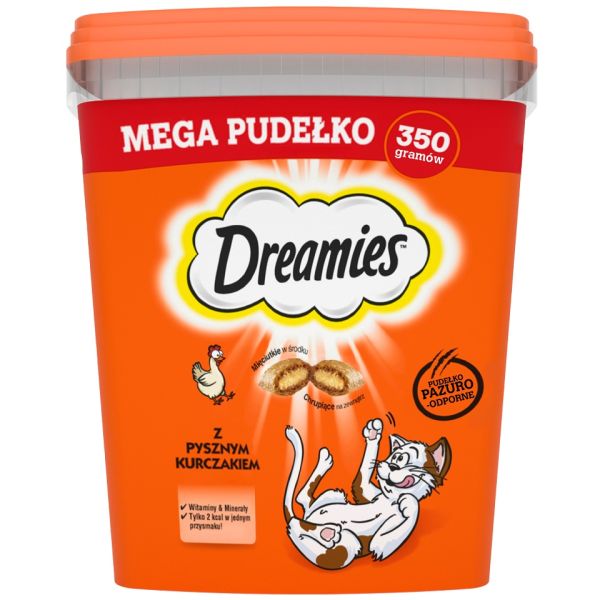 DREAMIES Mega Pudełko 350 g przysmak z pysznym kurczakiem dla kota