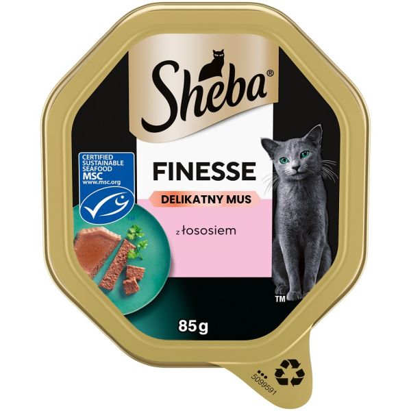 SHEBA Finesse tacka 85 g mokra karma pełnoporcjowa dla dorosłych kotów z łososiem w musie