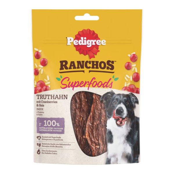 PEDIGREE Ranchos Superfoods 70 g karma uzupełniająca dla dorosłych psów z indykiem, żurawiną i ryżem