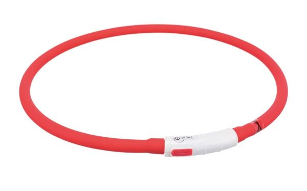 TRIXIE Opaska dla psa świecąca USB XS–XL czerwona