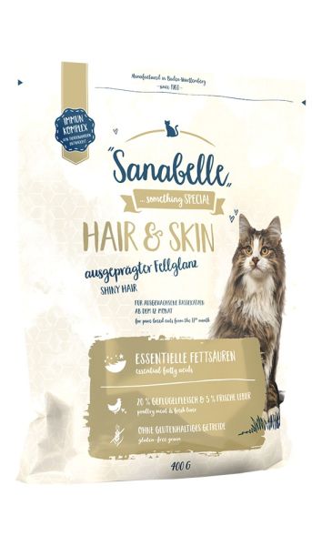 SANABELLE Hair&amp;skin karma na zdrową sierść dla kota 400 g