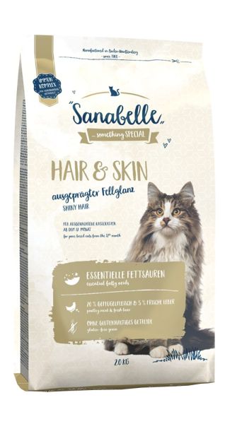 SANABELLE Hair&amp;skin karma na zdrową sierść dla kota 2 kg