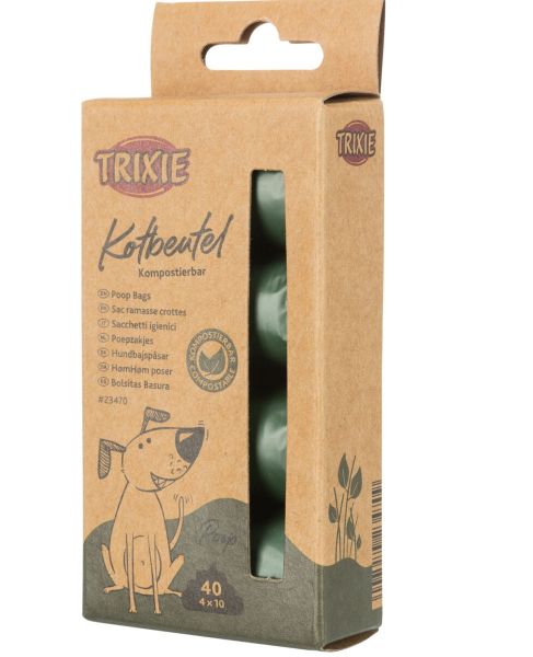 TRIXIE Biodegradowalne torby na odchody 4x10 szt