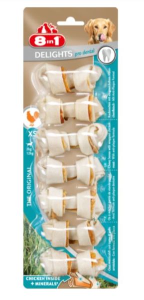 8IN1 Przysmak dla psa Dental Delights Bones XS 7 szt