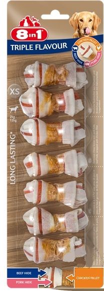 8IN1 Przysmak dla psa Triple Flavour XS 7 szt.