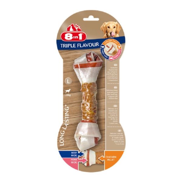 8IN1 Kość dla psa Triple Flavour L