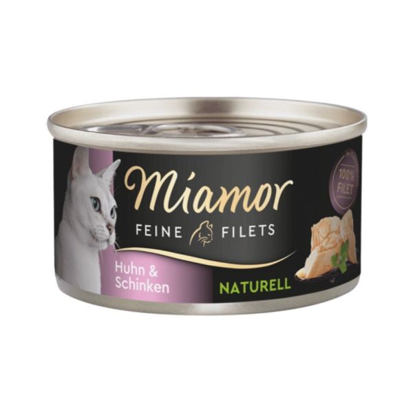 MIAMOR Feine Filets Naturell Chicken&amp;Ham 80g kurczak i szynka w sosie własnym