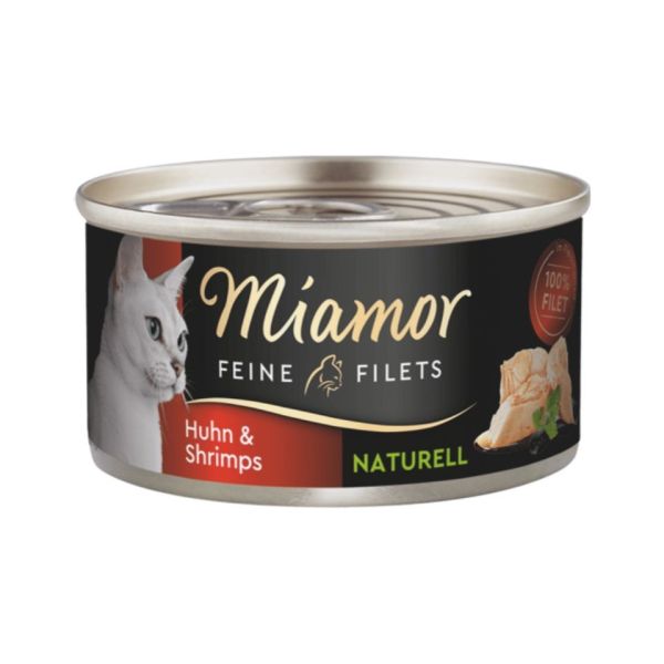 MIAMOR Feine Filets Naturell Chicken&amp;Shrimps 80g kurczak i krewetki w sosie własnym