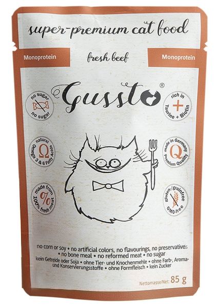 GUSSTO Cat Fresh Beef mokra karma dla kotów świeża wołowina 85 g