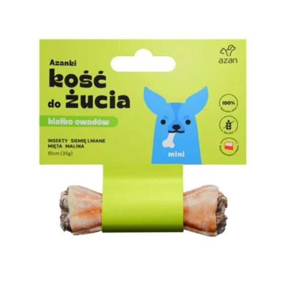 AZANKI Kość z insektami i miętą dla psa Mini 10cm