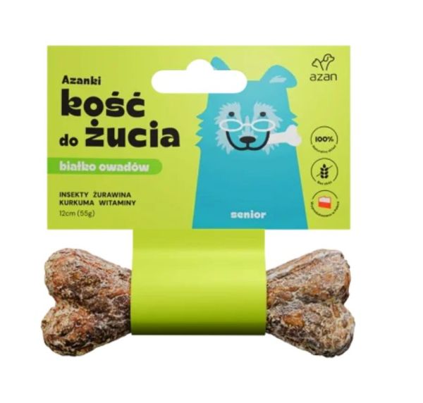 AZANKI Kość z insektami dla starszego psa Senior 12cm