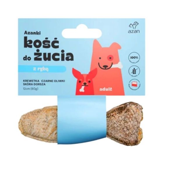 AZANKI Kość z krewetką Rybka dla psa 12cm