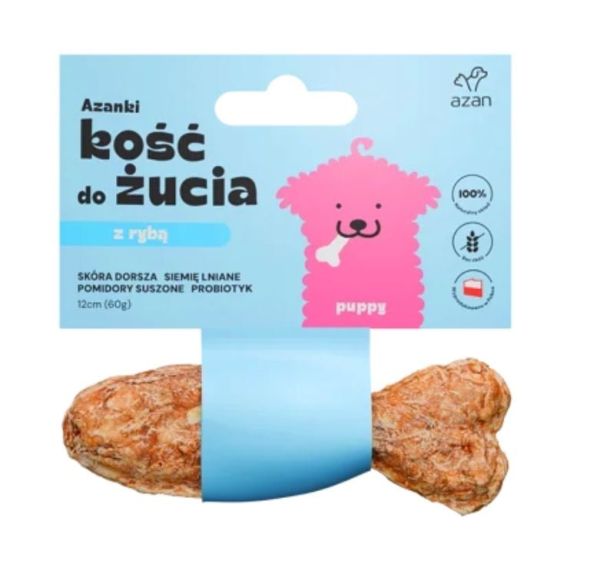 AZANKI Kość z dorszem Rybka dla szczeniaka Puppy 12cm