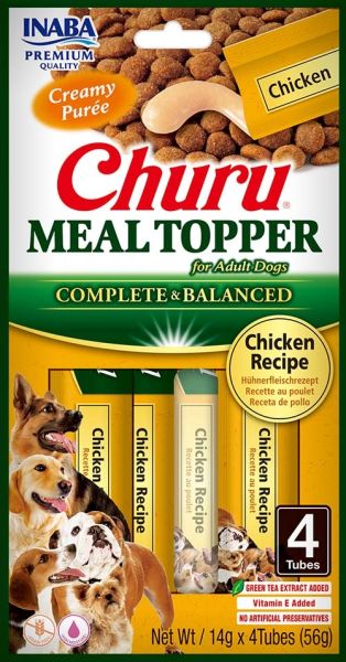 INABA Dog Meal Topper Chicken 4x14 g kremowy dodatek z kurczakiem do karmy dla psów