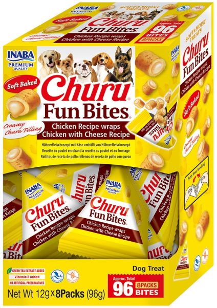 INABA Dog Churu Fun Bites Chicken with Cheese 8x12g wrapy z kurczakiem i serem dla psa