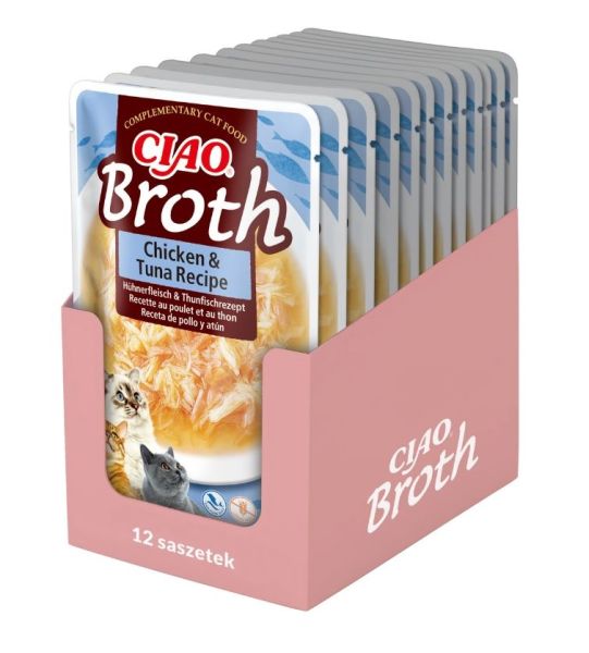 INABA CIAO Broth Bulion z kurczakiem i tuńczykiem dla kotów 12x40g