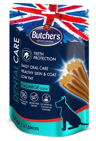 BUTCHER'S Dental Care for Large Dogs 270g przysmaki denstystyczne dla psów ras dużych