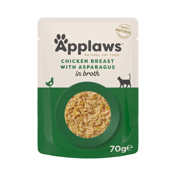 APPLAWS Cat Adult Pouch Chicken Breast with Asparagus in Broth kurczak i szparagi w bulionie 70 g