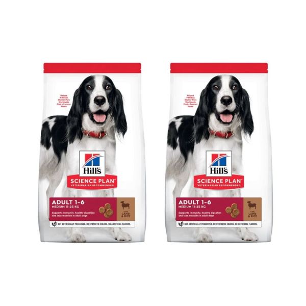 HILL'S Science Plan Canine Adult Medium Lamb &amp; Rice karma dla psów ras średnich jagnięcina i ryż 36 kg (2x18 kg)