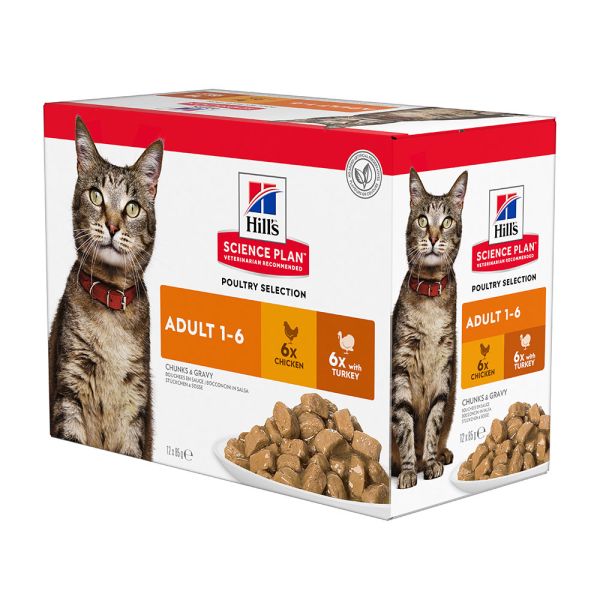HILL'S Science Plan Feline Adult Multipack Poultry Selection 85 g x12 Szt.
