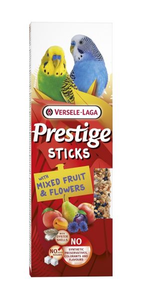 VERSELE-LAGA Prestige Sticks 2 kolby z mixem owoców i kwiatami dla małych papug 60g