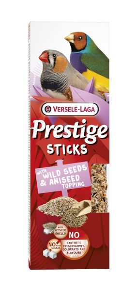VERSELE-LAGA Prestige Sticks 2 kolby z nasionami roślin dzikich i posypką anyżową dla wróblowatych 60g