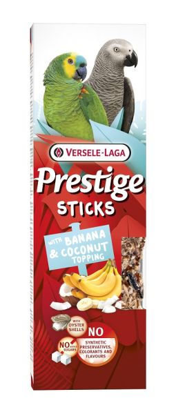 VERSELE-LAGA Prestige Sticks 2 kolby z bananem i posypką kokosową dla dużych papug 140g