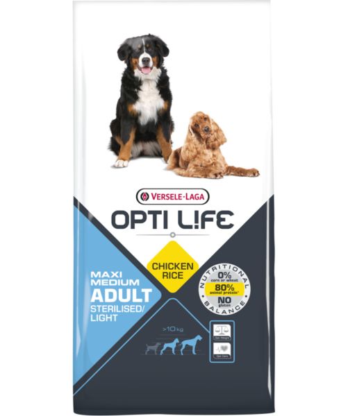 VERSELE-LAGA Opti Life Adult Light Medium&amp;Maxi dla otyłych ras średnich i dużych 12,5 kg