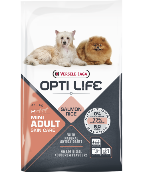 VERSELE-LAGA Opti Life Adult Skin Care Mini dla ras małych z wrażliwą skórą Łosoś 7,5 kg