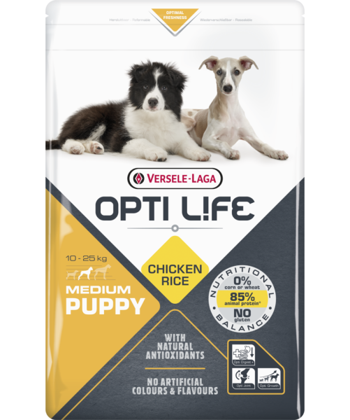 VERSELE-LAGA Opti Life Puppy Medium dla szczeniąt ras średnich Drób 12,5 kg