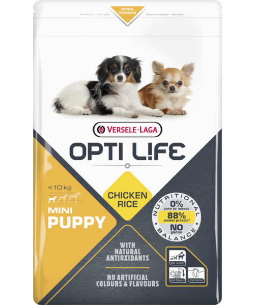 VERSELE-LAGA Opti Life Puppy Mini dla szczeniąt ras małych i miniaturowych Drób 7,5 kg