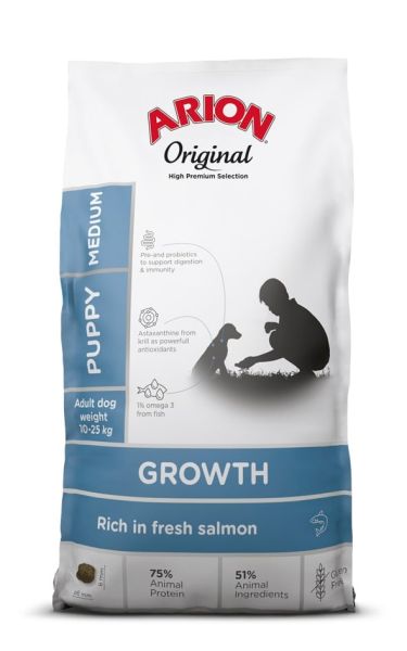 ARION Original Growth Puppy Medium Salmon Rice 12 kg