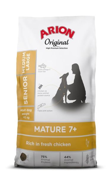 ARION Original Mature 7+ Senior Medium Large Chicken Rice 12 kg