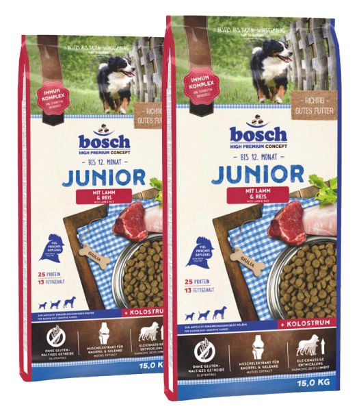 BOSCH Junior jagnięcina z ryżem 30 kg (2 x 15 kg)