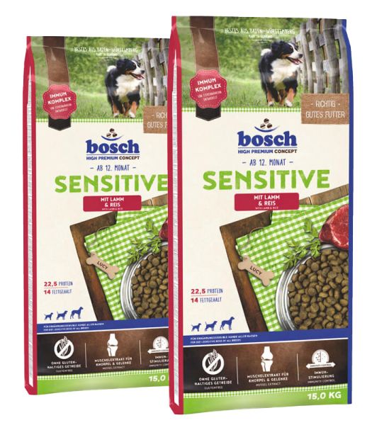 BOSCH Sensitive jagnięcina i ryż 30 kg (2 x 15 kg)