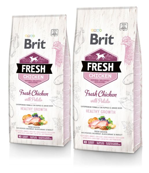 BRIT Fresh chicken with potato puppy healthy growth 24 kg (2 x 12 kg)