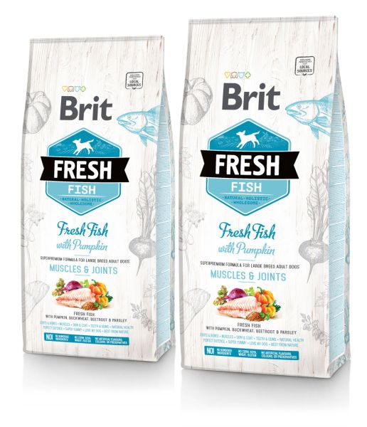 BRIT Fresh fish with pumpkin adult large 24 kg (2 x 12 kg)